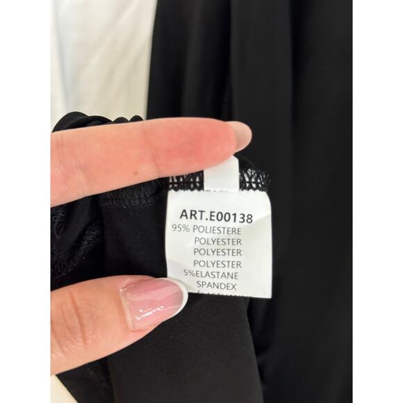 Eleh Sleeveless Halter Neck Open Back Slit Knee Length Dress Black Womens Size S - Picture 4 of 5